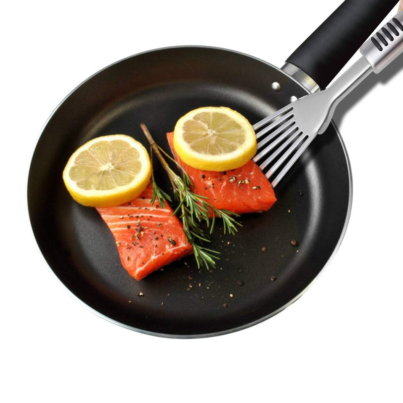 Premium Fish Spatula - Rust-Resistant Stainless Steel, Non-Slip Handle, Ideal for Grilling, Frying, Turning and Flipping Fish, Meat, Eggs, and More - Ergonomic Design for Perfect Results - Set of 2 - BeesActive Australia