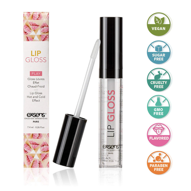 Exsens Strawberry Arousal Lip Gloss, Enhance Sexual Pleasure with Cool Tingling and Warm Buzzing Effect, Vegan and Body Safe, 7.4 ml ( 0.26 fl.oz), 1 count - BeesActive Australia