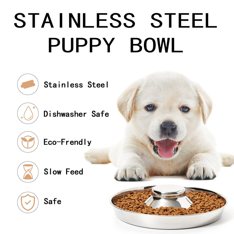 Thankspaw Stainless Steel Puppy Bowls, Set of 2 Puppy Feeder, Dog Food and Water Bowl, Food Feeding Weaning Bowl for Small/Medium/Large Dogs, Pets M-5¼ cups/42oz - BeesActive Australia
