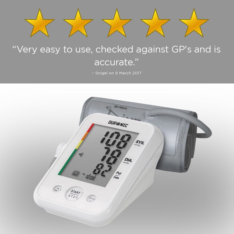 Duronic Blood Pressure Monitor Machine for Home Use BPM150 Electric Automatic Upper Arm BP Heart Rate Detector Medically Certified 22cm-42cm Cuff - BeesActive Australia
