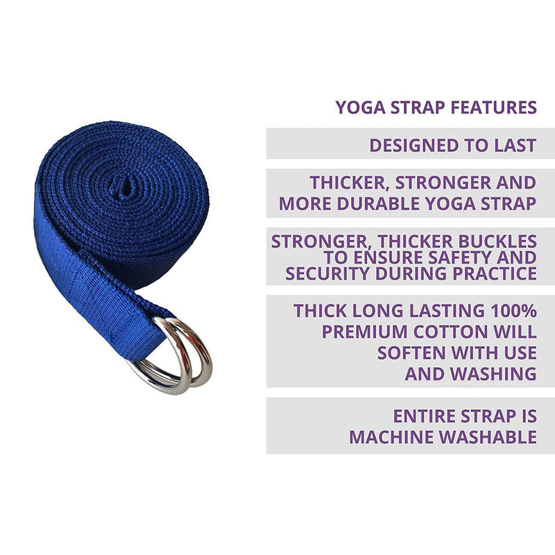 Uheng 5-Pack Yoga Exercise Adjustable Straps 8Ft OR 10Ft with Durable D-Ring for Pilates & Gym Workouts Yoga Fitness | Hold Poses, Stretch, Improve Flexibility & Maintain Balance (Random Color) - BeesActive Australia