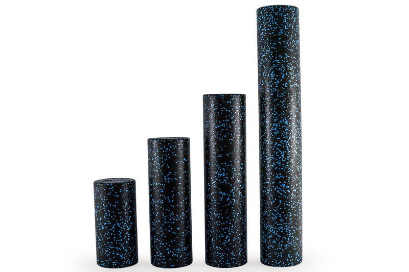 ProsourceFit High Density Speckled Black Foam Rollers, 12", 18", 24" & 36” for Myofascial Release, Pilates, Trigger Point Massage and Muscle Therapy, Blue or Orange 12" x 6" Black/Blue - BeesActive Australia