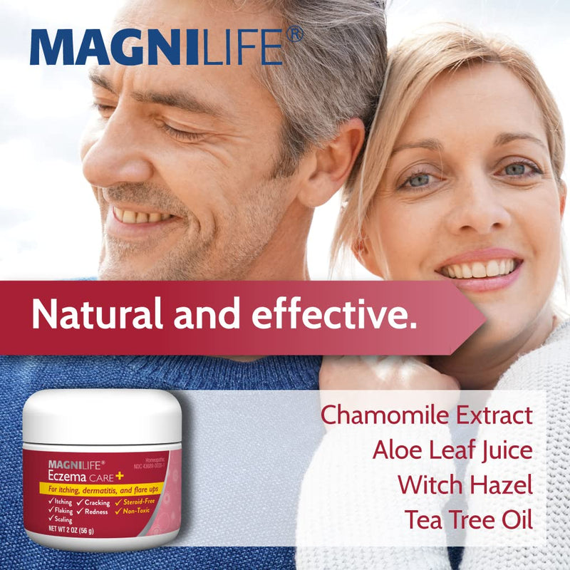 MagniLife Eczema Care+, Moisturizing Gel for Itchy, Dry Skin, Last Relief for Dermatitis and Eczema Flare-Ups - Natural Ingredients Aloe, Calendula & Tea Tree Oil - Steroid-Free, Paraben-Free - 2 oz - BeesActive Australia