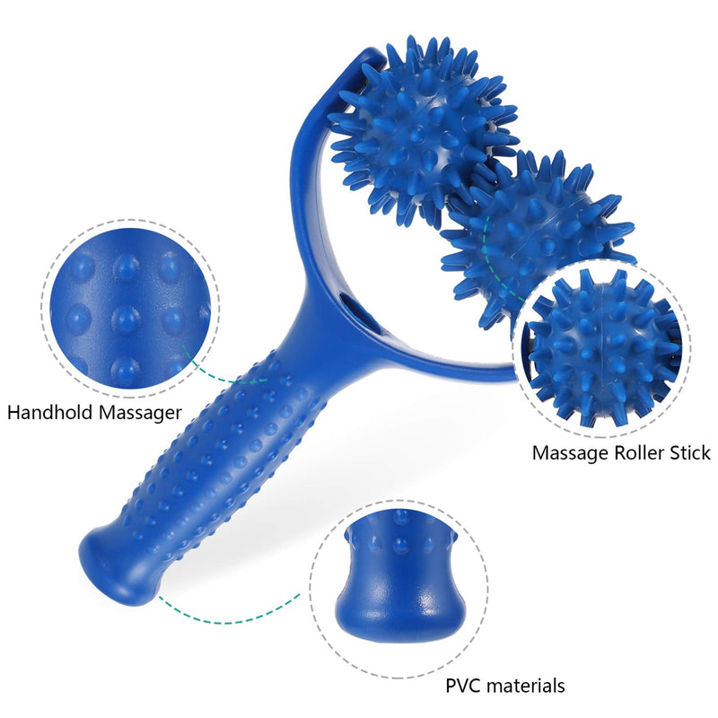 Healifty PVC Muscle Relaxer Roller Muscle Roller Stick Handheld Foam Roller Massager for Back Neck Arm Leg (Blue) - BeesActive Australia