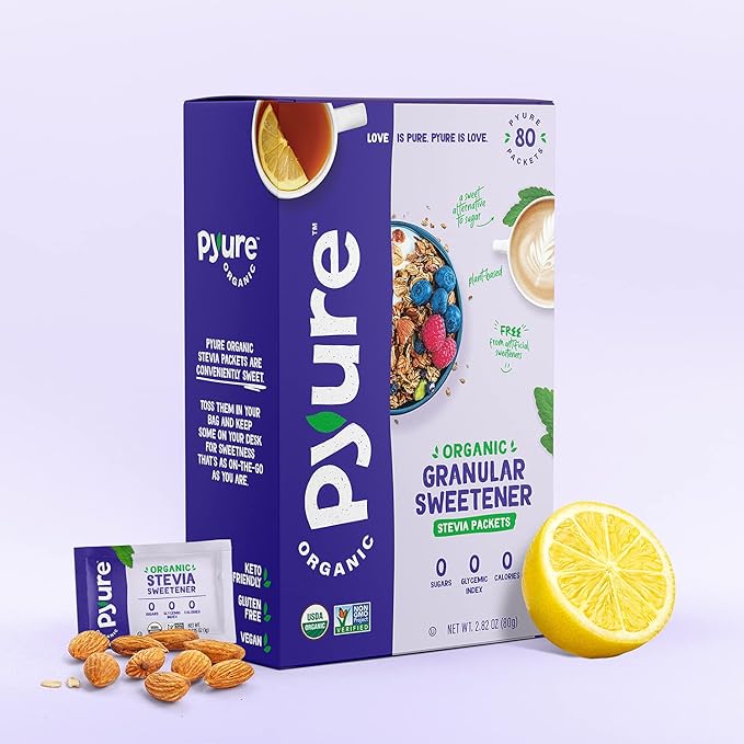 Pyure Organic Stevia Sweetener, 2.8 oz (80 g), 0.04 oz (1 g) x 80 Bags - BeesActive Australia