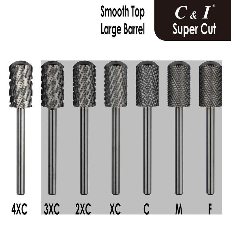 Upgrade Edition Large Barrel Smooth Top, Super Cut, Nail Drill for Electric Manicure Drill Machine, Nail Gel Remove (4 Extra Coarse - 4XC) 4 Extra Coarse - 4XC - BeesActive Australia