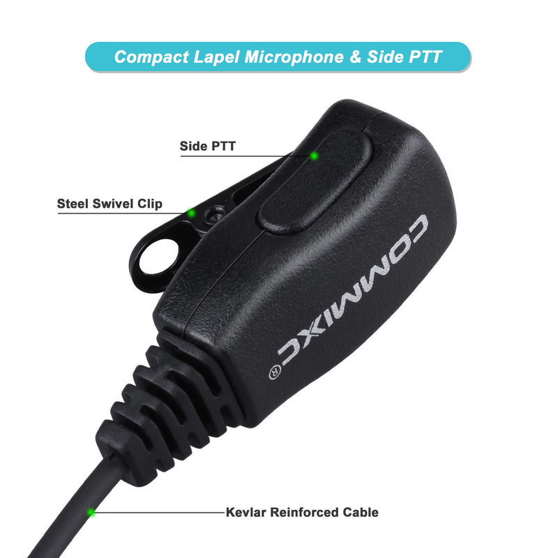 [AUSTRALIA] - COMMIXC (2 Pack) Walkie Talkie Earpiece, 2.5mm/3.5mm 2-Pin in-Ear Walkie Talkie Headset with PTT Mic, Compatible with Motorola Two-Way Radios 2-Pin 2.5&3.5mm Motorola(2 Pack) 