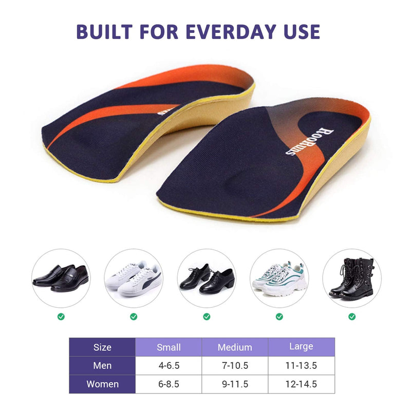 Orthotic Inserts 3/4 Length, Plantar Fasciitis Insoles with Metatarsal Pads Heel Cushion for Men and Women, High Arch Support Shoe Inserts for Flat Feet, Overpronation, Walking Running, M Medium (6-9.5 UK) - BeesActive Australia