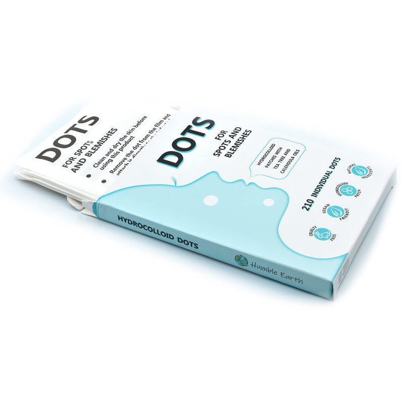 Humble Earth - Face Spot Dots, 210 Vegan Patches, Hydrocolloid Dressing Cover With Tea Tree And Calendula Oil - BeesActive Australia