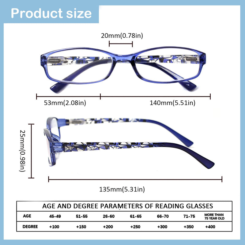Kerecsen 6 Pack Reading Glasses for Women Men Blue Light Blocking With Spring Hinge computer readers for Ladies Eyeglasses 6 Mix Color-1 2.5 x - BeesActive Australia