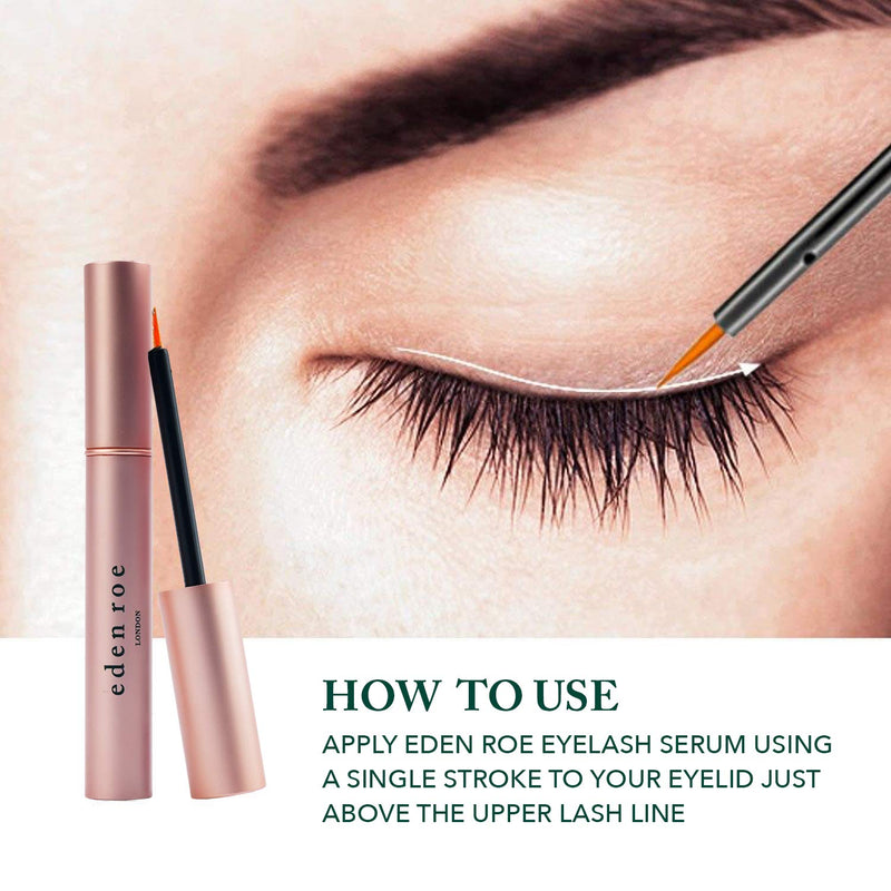 Eden Roe Eyelash Growth Serum and Eyebrow Enhancing Formula for Fuller & Longer looking Lashes and Brows, Natural Eyelash Enhancer 3.5ml - BeesActive Australia