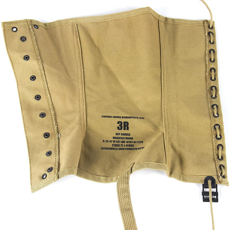 SMONT WW2 Gaiters Reproduction WWII US M1936 Leggings Army Khaki Canvas Gaiters Puttee Protection for Legs, 3R - BeesActive Australia