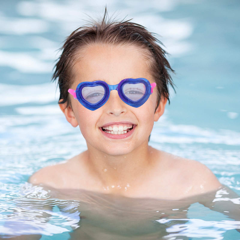 BESPORTBLE Silicone Swimming Goggles Heart-shaped Swim Glasses Waterproof Anti Fog Pool Goggle Swimming Eyewear Underwater Goggles for Kids Teens Toddlers (Purple) - BeesActive Australia
