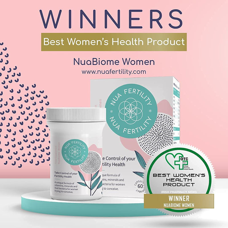 Nua Fertility, NuaBiome Women - A Unique Formula of Vitamins, Minerals and Live Bacteria for Women Trying to Conceive - 60 Capsules (1 Month Supply) - BeesActive Australia
