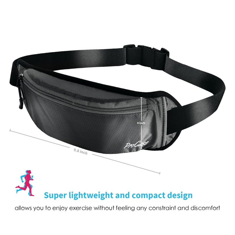 ProCase Running Belt Waist Pack, Sports Runner Bag Pouch Adjustable Fanny Pack for iPhone and Other Smartphones, Sweatproof Workout Waist Bag for Men Women Hiking Fitness Jogging Black - BeesActive Australia