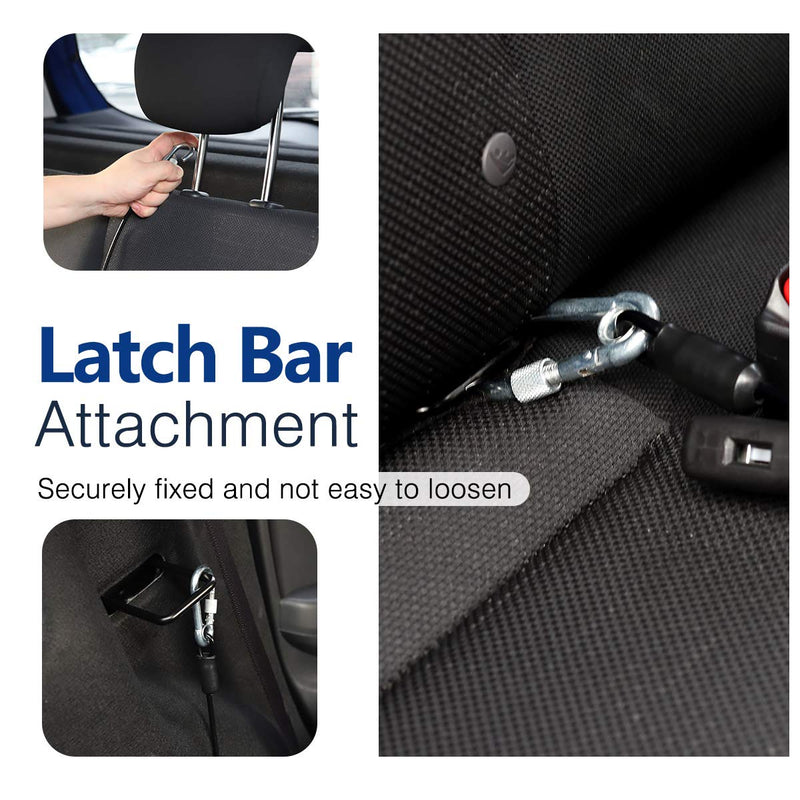Pawaboo Dog Seatbelt, Chew-Proof Leash Extender Restraint Car Safety Seat Belt Coated Steel Rope with Clip Strap, Heavy Duty Carabiner, Attach to Latch Bar, Headrest Support Rod 32 Inch - BeesActive Australia