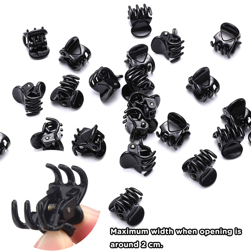 12 Pcs Mini Hair Clips Plastic Hair Accessories Clips Hair Claws Pins Clamps for Girls, Toddlers Girls, Women (Black) Black - BeesActive Australia