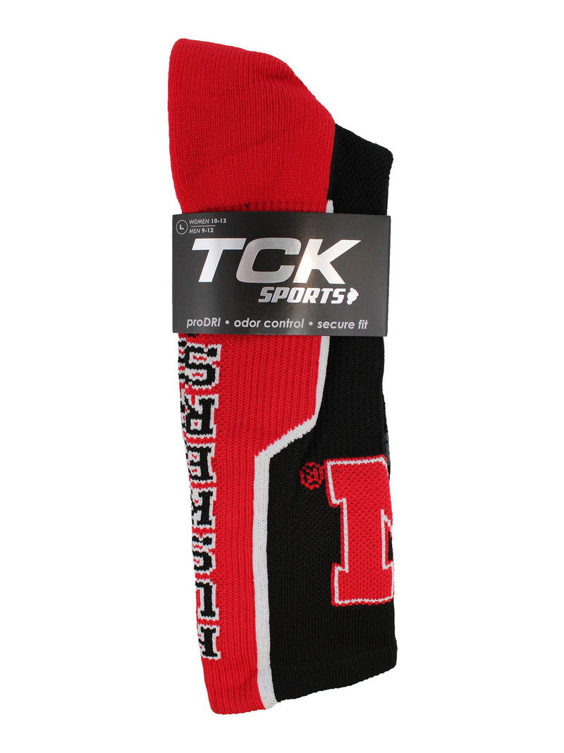 [AUSTRALIA] - TCK University of Nebraska Cornhuskers Socks Perimeter Crew Black/Scarlet/White Medium 