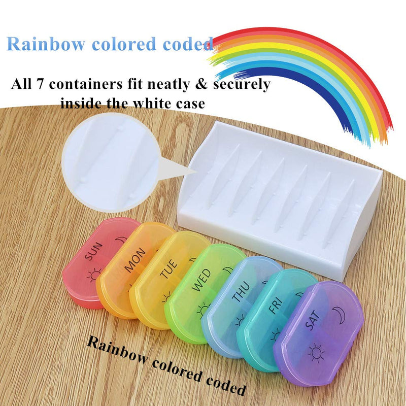 Little Daily Pill Box Case AM PM for 7 Day, Small Pocket Purse Pills Holder, Cute Drug Organiser Container 2 Times a Day - BeesActive Australia