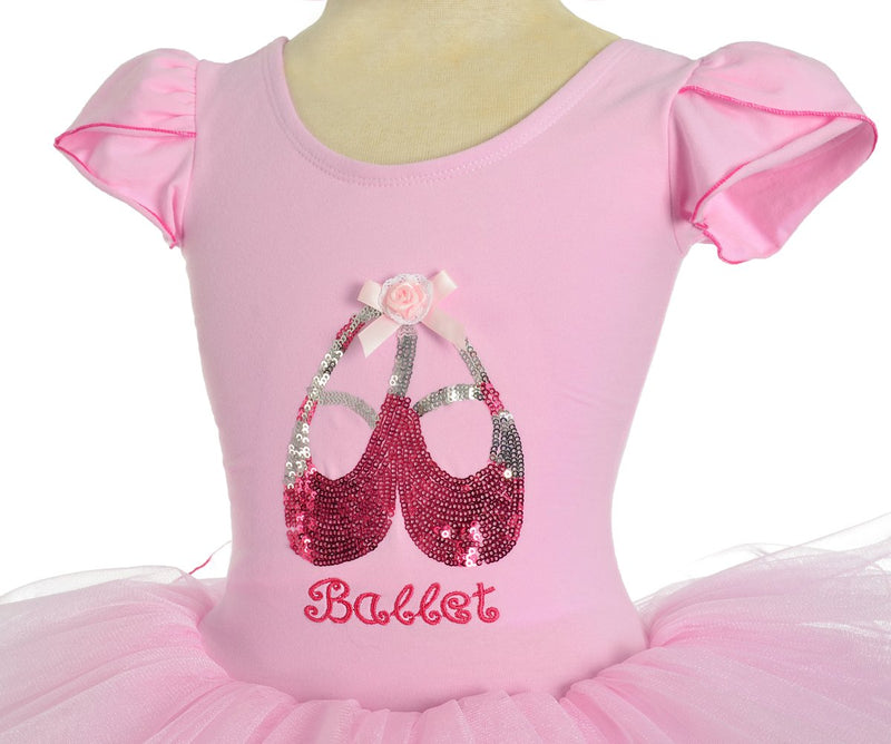 [AUSTRALIA] - Dressy Daisy Girls' Sequined Ballerina Shoe Ballet Tutus Fairy Dance Costumes Pink 5-6 