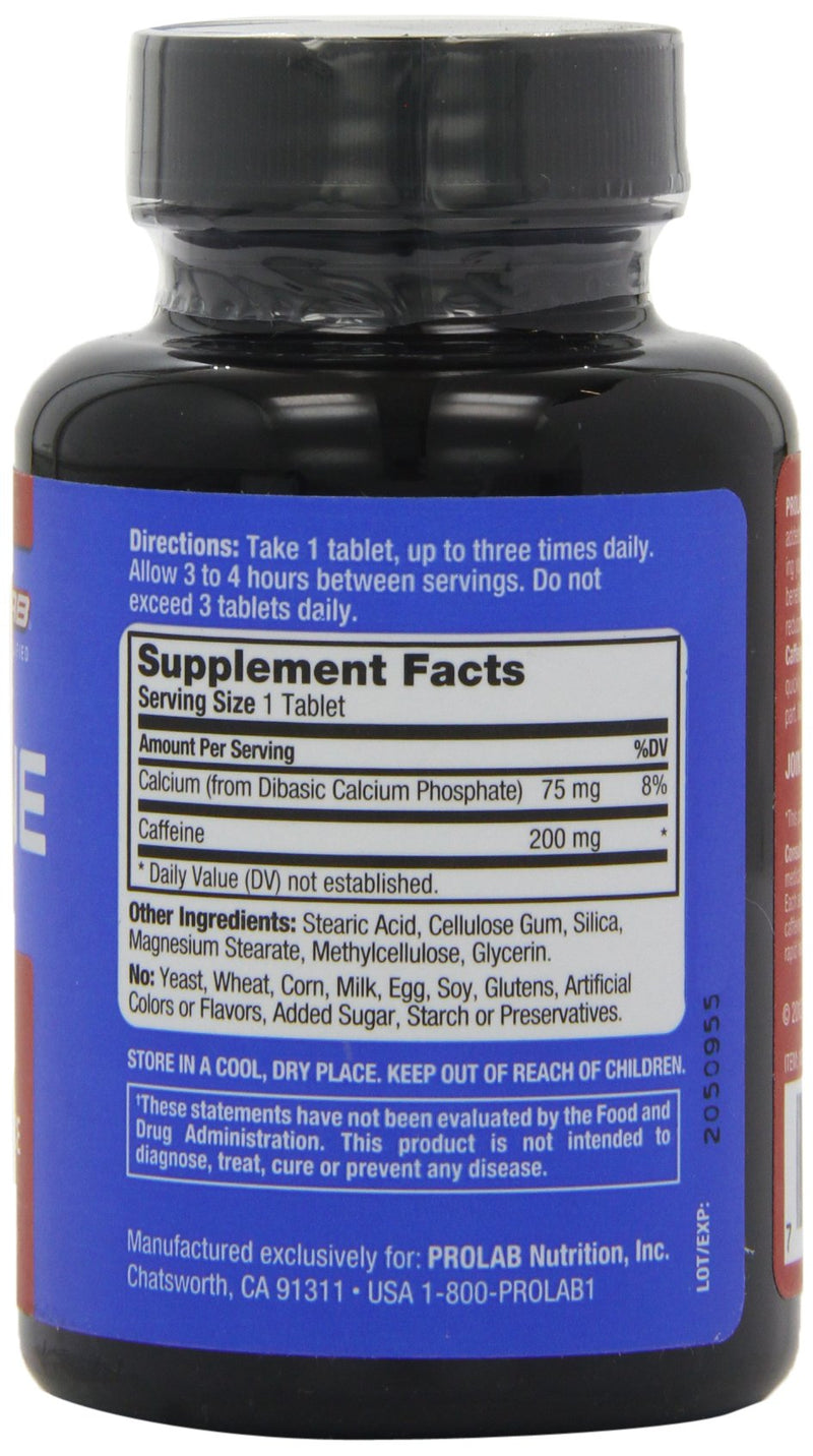 ProLab Caffeine Tablets 100 Count Value not found 100 Count (Pack of 1) - BeesActive Australia
