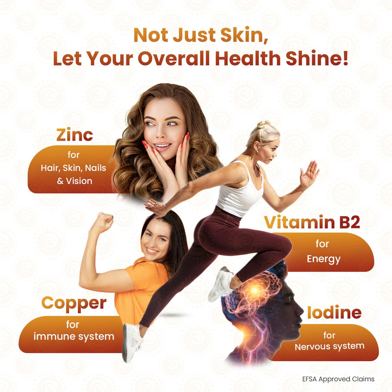 Sunglow Tanning Tablets - 120 Vegan Tablets (2 Months Supply) - with Beta Carotene, Vitamin B3, Zinc, Copper, Vitamin B2 & Iodine - Natural & Safe Tanning Process - Gluten & GMO-Free - Britain Made - BeesActive Australia