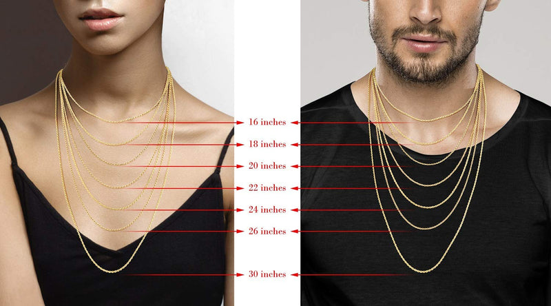 Miabella Solid 18K Gold Over Sterling Silver Italian 2mm, 3mm Diamond-Cut Braided Rope Chain Necklace for Men Women, 925 Sterling Silver Made in Italy Length 20 Inches - BeesActive Australia