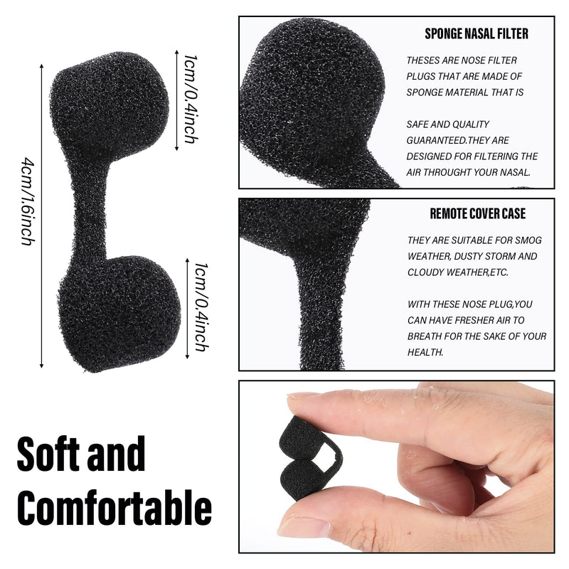 Grevosea 100pcs Disposable Nose Filters Softness Sponge Nose Filter Black Disposable Nose Dust Filters for Women Men Dustproof Nose Protection - BeesActive Australia