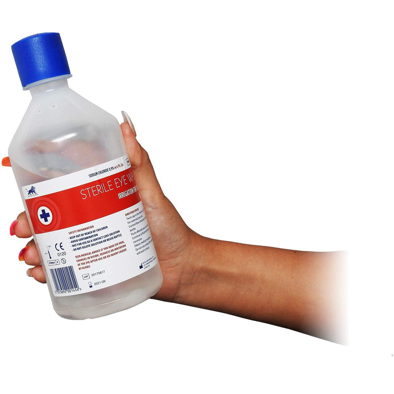 500ml Blue Lion Sterile Saline Eye Wash Cleaning Cleansing Solution Bottle - (1 Bottle x 500ml) 1 Bottle - BeesActive Australia