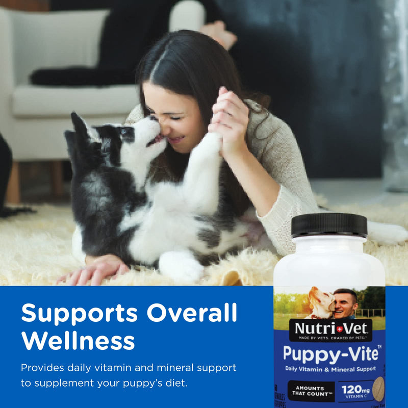 Nutri-Vet Multi-Vite Chewables for Puppies | Formulated with Vitamins & Minerals to Support Balanced Diet | 60 Count - BeesActive Australia
