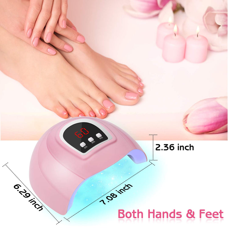 LED Nail Lamp, Professional Nail Dryer 54W, Portable Nail Dryer with Timer/Sensor/LCD Display Suitable for Fingernails and Toenails, Home and Salon - BeesActive Australia