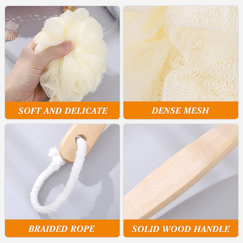 Healifty Long Handle Loofah Back Scrubber Bath Shower Sponge Brush Body Back Exfoliating Scrubber for Men Women - BeesActive Australia