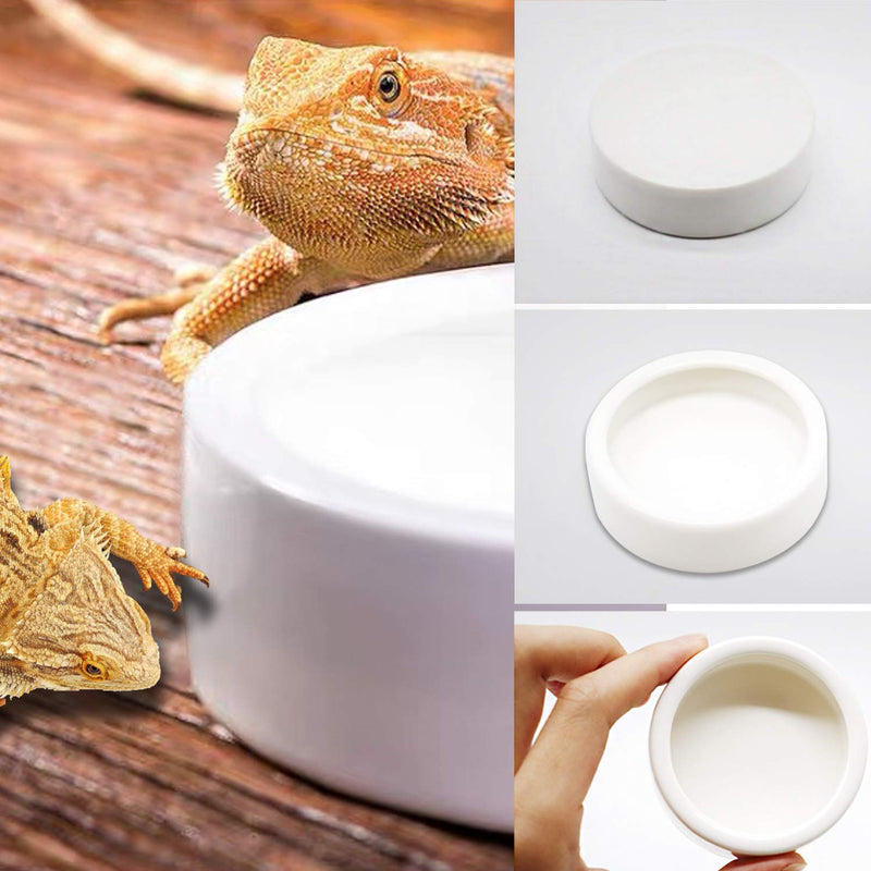 4 Pack Worm Dish Reptile Food Bowl, Ceramics Made, Lizard, Gecko Food Dish(2.7inch) 2.7inch - BeesActive Australia