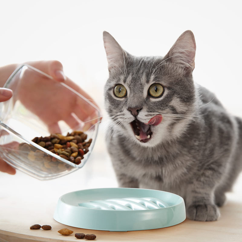 2 Pack Cat Slow Feeder Bowl Fishbone Slow Feeder Cat Bowl Puzzle Interactive Cat Feeder Dish Anti Gulping Pet Bowl for Cat and Dog Slow Eating to Against Bloat, Indigestion - BeesActive Australia