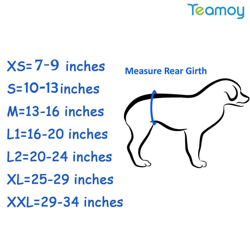 Teamoy 4 Pcs Reusable Wrap Diapers for Male Dogs, Washable Puppy Belly Band M(13"-16"Waist) Black+ Gray+ Green+ Purple - BeesActive Australia