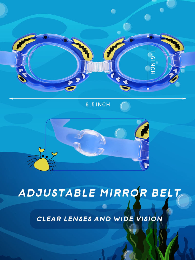 2 Pairs Kids Swim Goggles Clear Vision Water Pool Goggles Swimming Goggles for Kids Girls Boys Waterproof Kids Pool Goggles Leak Proof Cartoon Goggles Anti Fog Anti UV Youth Swim Glasses for Age 3-12 - BeesActive Australia