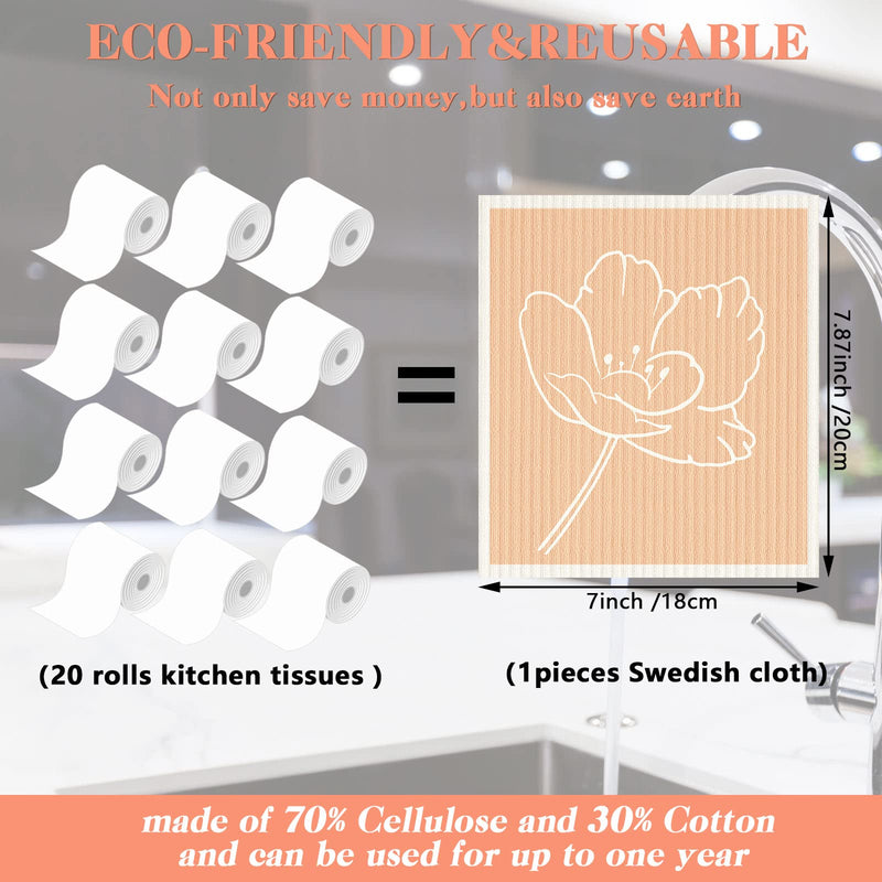 6 Pcs Swedish Kitchen Dishcloths Swedish Dishes Cloths for Kitchen Absorbent Sponge Cloths Kitchen Towels Reusable Cleaning Cloths Quick Drying for Home Kitchen Cleaning Dishcloths (Abstract Leaves) Abstract Leaves - BeesActive Australia