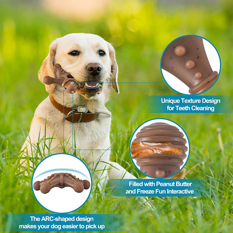 3-Pack Durable Dog Chew Toys for Aggressive Chewers Medium Small Breed, Real Beef Flavors, Tough Dog Toys for Puppy Small and Medium Dog Teeth Cleaning, Pet Toy with Durable Nylon - BeesActive Australia