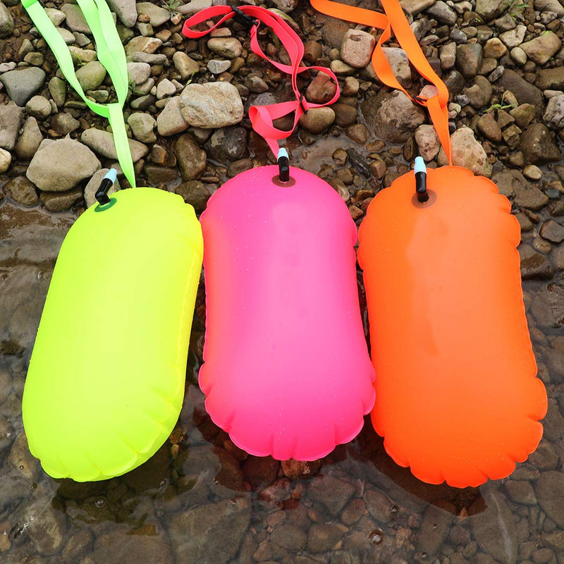 [AUSTRALIA] - E-Onfoot Swim Buoy Open Water, Swimming Life-Saving Drift Bag for Open Water Swimmers, Highly Visible Buoy Float for Safe Swim Training Rose Red - No Storage Space 