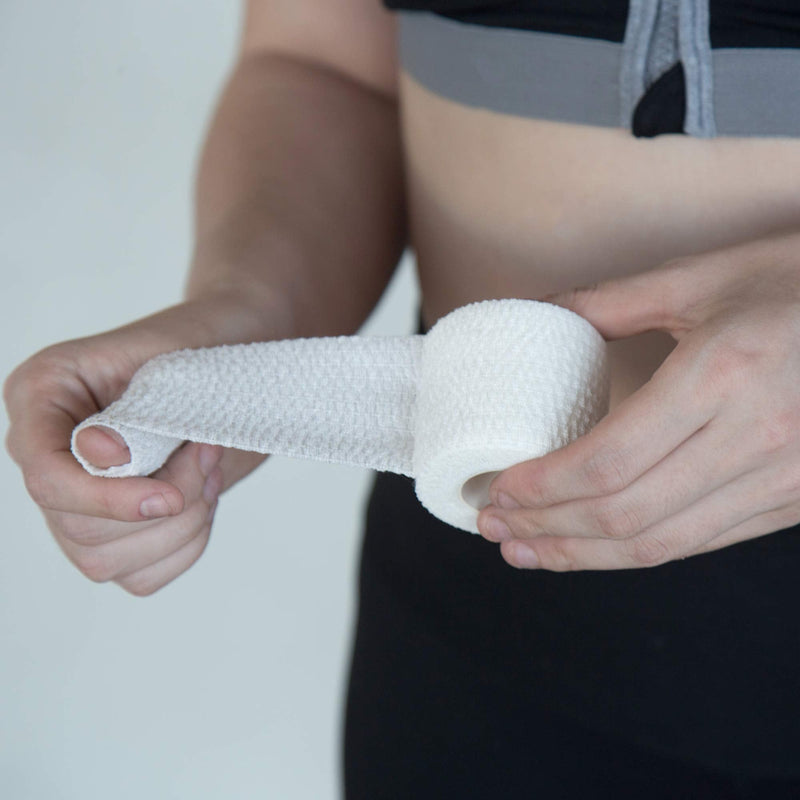 Oly Grip: Weightlifting Thumb Hook Grip Cotton Tear Stretch Tape (6 Rolls) - Weight Lifting - Crossfit - Gymnastics - Keep Fingers and Hands Safe During Workout White - BeesActive Australia