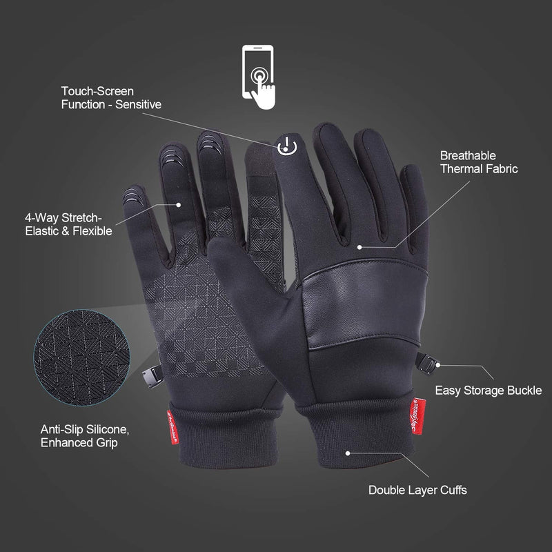 SkyGenius Winter Gloves for Men Women, Thermal Gloves Anti Slip Touchscreen Cold Weather Warm Gloves for Cycling Running Biking Driving Hiking Medium - BeesActive Australia