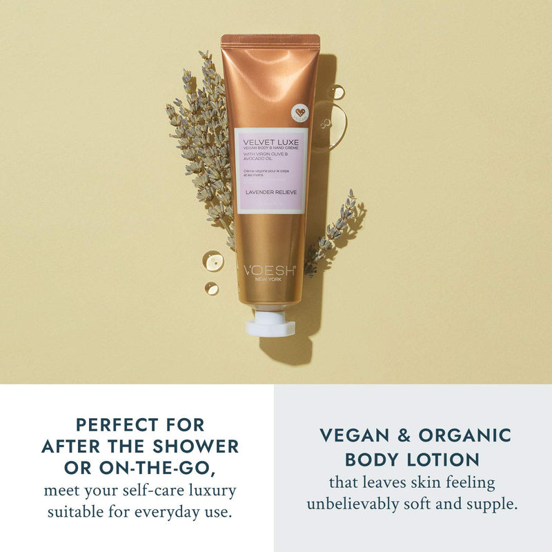 VOESH Velvet Luxe Vegan Hand and Body Lotion - Moisturizing Scented Body Lotion - Vegan Lotion for Women - Aromatherapy Lotion Travel Size Lotion 3oz (Lavender) - BeesActive Australia