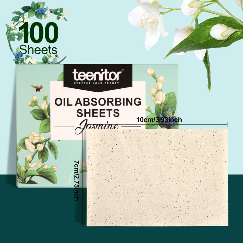 Teenitor 1000 Counts Oil Absorbing Sheets, Oil Blotting Paper, Oil Absorbing Tissues, Face Facial Natural Oil Control Film Blotting for Oily Skin Care Men Women-Jasmine 10 - BeesActive Australia