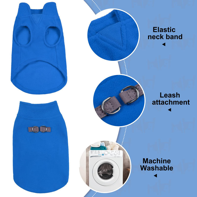 BEAUTYZOO Dog Fleece Vest Sweater Winter Jacket for Small and Medium Dogs with D-Ring Leash Cold Weather Coat Hoodie for XS S M Dogs Boy or Girls Large NAVY BLUE - BeesActive Australia