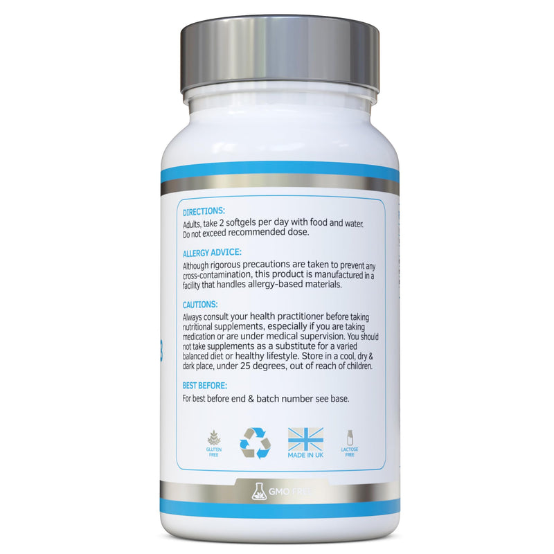Vegan Omega 3 - Full Spectrum DHA, EPA & DPA - 90 Softgels of Life�s Omega Algal Oil - Sustainable Alternative to Fish & Krill Oil - Ultimate Joint, Heart & Brain Health Supplement - Made in The UK - BeesActive Australia