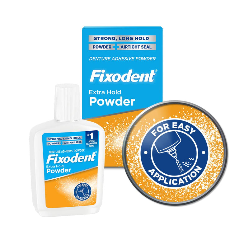 Fixodent Extra Hold Denture Adhesive Powder 2.7 Oz (Pack of 4) 2.7 Ounce (Pack of 4) - BeesActive Australia
