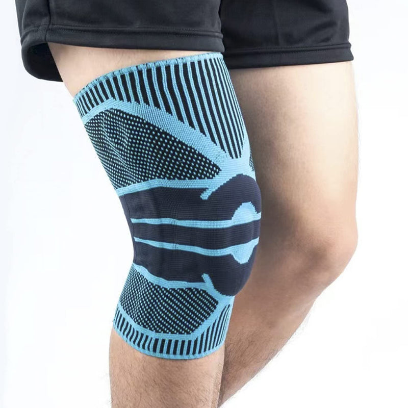 Professional Knee Support, Male and Female Knee Compression Sleeve Support With Patella Gel Pad and Side Stabilizer, Joint Pain Relief, Meniscus Tear, ACL, Arthritis, Medical Grade Knee Support For Running (X-Large, Sky Blue Grey) - BeesActive Australia