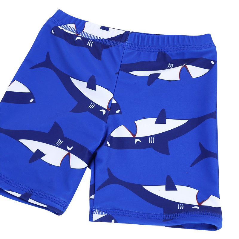 [AUSTRALIA] - dPois Kids Boys' Shark Printed Sun Protection Long Sleeves Rash Guard Swimsuits Swimwear with Cap 3PCS Set 5-6 