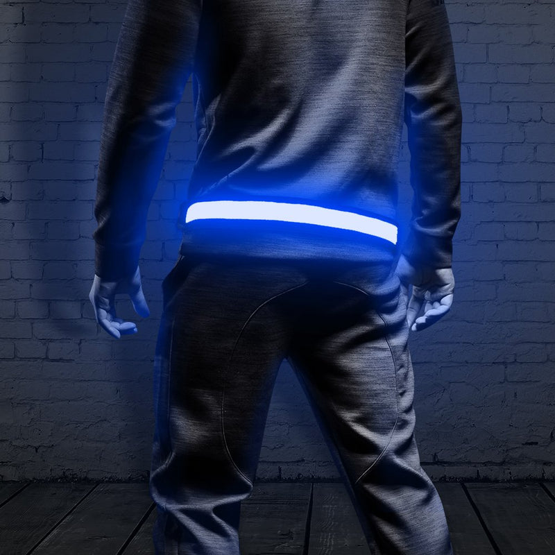 BSEEN LED Running Waist Belt - USB Rechargeable Reflective Glowing LED Waistband, Flashing Safety Light Belt for Runners, Joggers, Walkers, Pet Owners, Cyclists Blue - BeesActive Australia