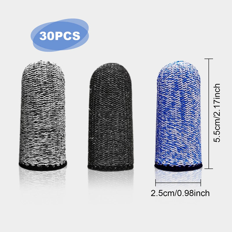 TSHAOUN 30 Pcs Finger Cots, Reusable Finger Protectors Anti Cutting Finger Cover Finger Sleeve, Thumb Protector Cut Resistant Protection for Kitchen,Garden, Work, Sculpture (Black,Blue,Grey) Black,blue,grey - BeesActive Australia